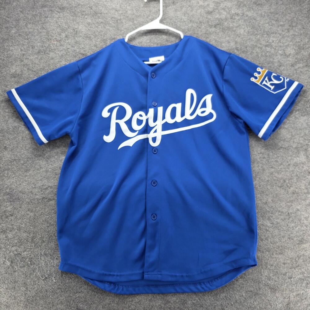 Kansas City Royals Jersey Mens XL Blue MLB Baseball Script Button FS Kansas City